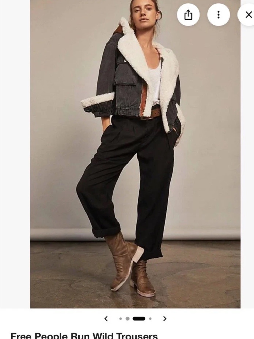 Free People Run Wild High-Waisted Balloon Trouser Pants Black Size 10